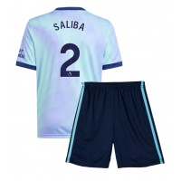 Maglie da calcio Arsenal William Saliba #2 Terza Maglia Bambino 2024-25 Manica Corta (+ Pantaloni corti)